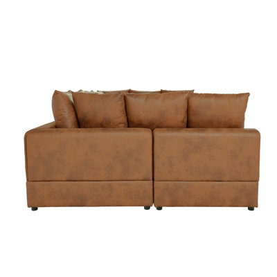 Tissu brun respirant aspect cuir