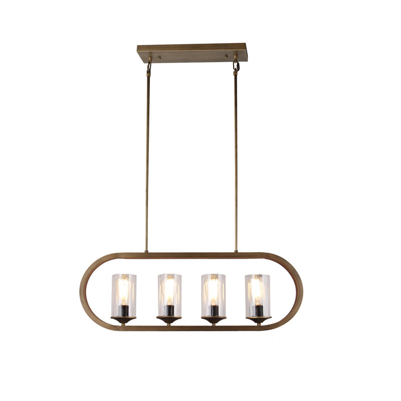 Luminaire suspendu linéaire pour îlot de cuisine 4 lumières Tilden