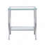 Table de bout carrée en verre chromé