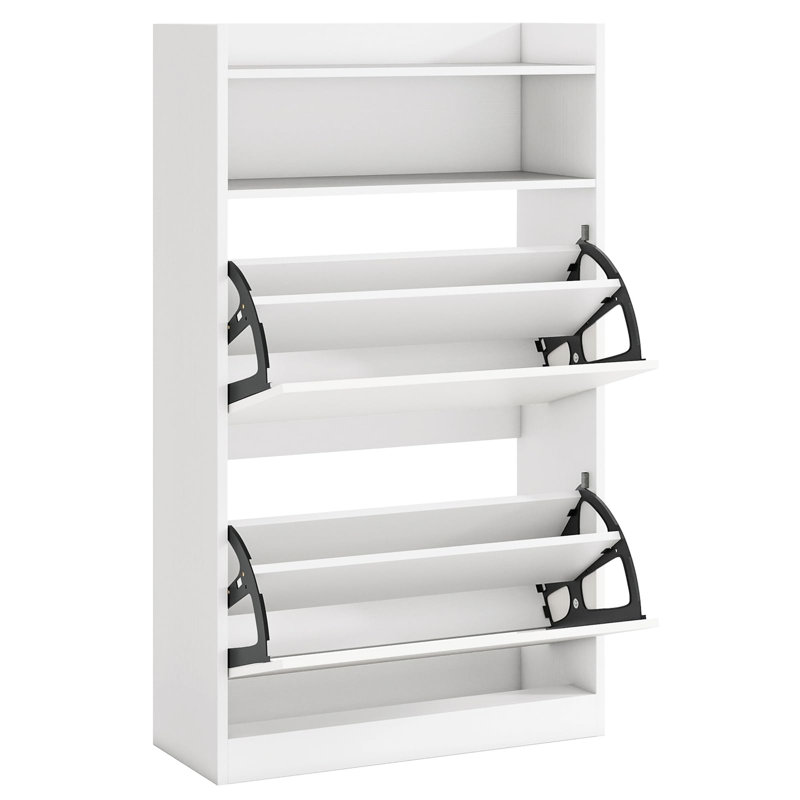 12 Pair Shoe Storage Cabinet, White
