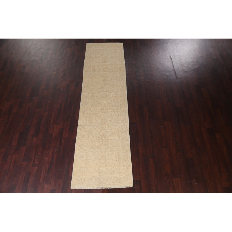 Tapis turc Oushak en laine noué à la main 3 x 11