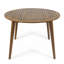 Round Dining Table, Outdoor Patio Table with Slatted To