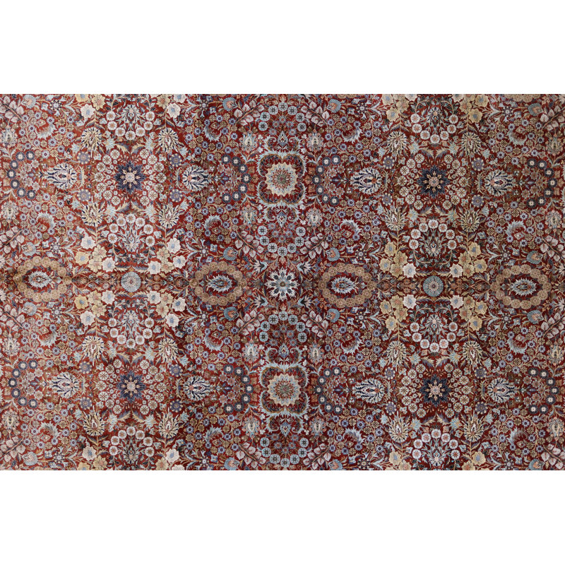 Global Rug One-of-a-Kind Hand-Knotted Brown/Red/Beige 9'3" x 12'1" Wool Area Rug