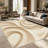 1PC 3D Layered Beige Swirl Abstract Geometric area rugs for Living Room, Soft and Comfortable, Suitable for all seasons, easy-to-maintain, machine washable Indoor floor mat, Under Table Farmhouse suitable for entryway, bedroom, dining room, home-848156087
