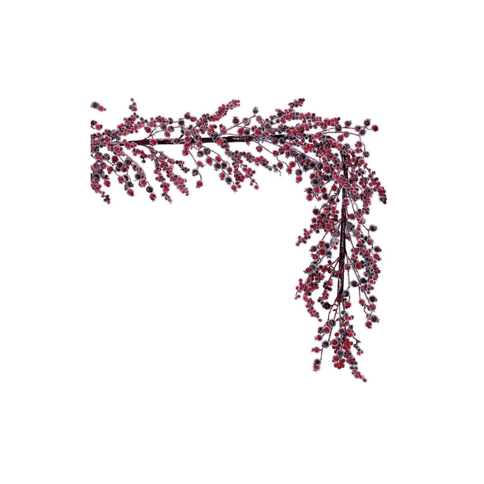 The Holiday Aisle® 72" Winter Icy Red & Burgundy Berry Garland.