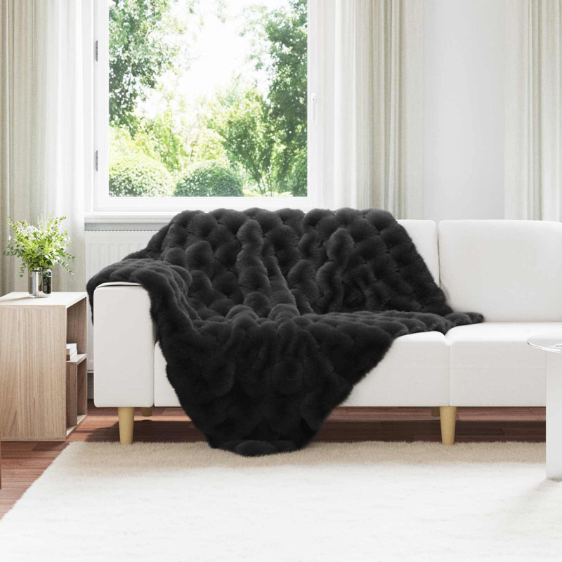 1-36 Throw Blanket, Black, 130cm x 150cm