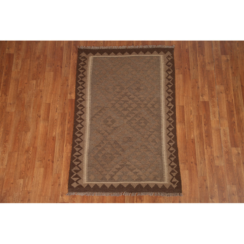 Tapis oriental réversible en laine Kilim 3 x 5