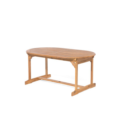 Jodie Oval Acacia Extendable Outdoor Dining Table With Umbrella Hole , 160cm cm W 100cm cm D