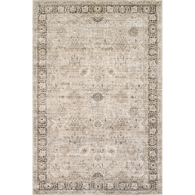  Tapis vintage lavable à la machine Bayberry, Rectangle 6 pi x 9 pi