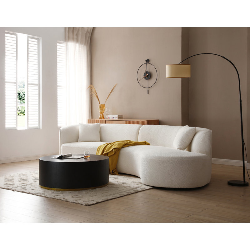 Canapé courbé moderne avec canapé de 2 pièces, canapé modulaire faisant face à la droite, canapé Boucle