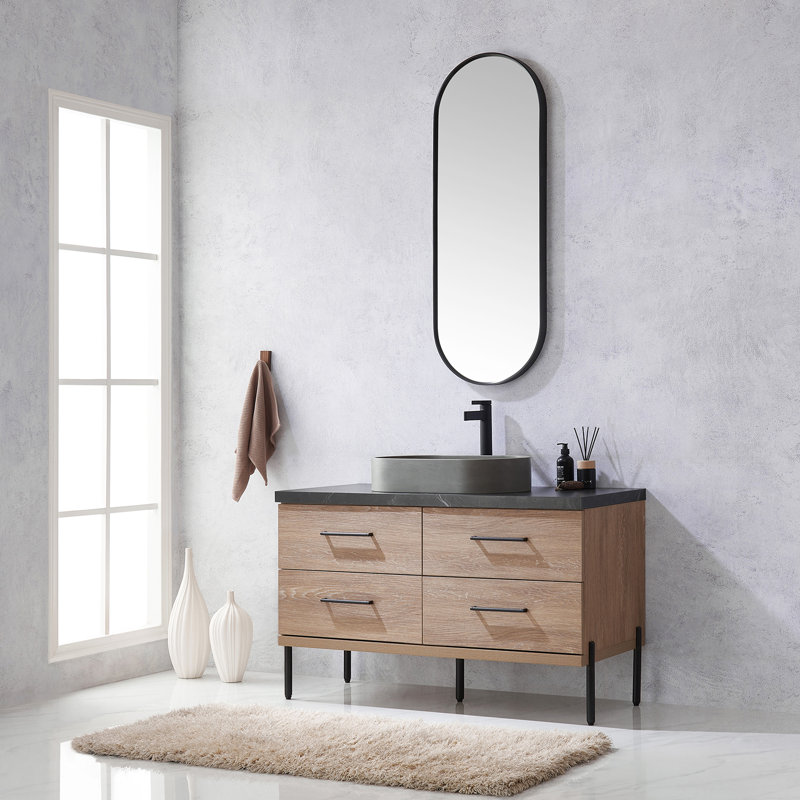 Ensemble de meuble-lavabo simple 48 po avec miroir Nisbet