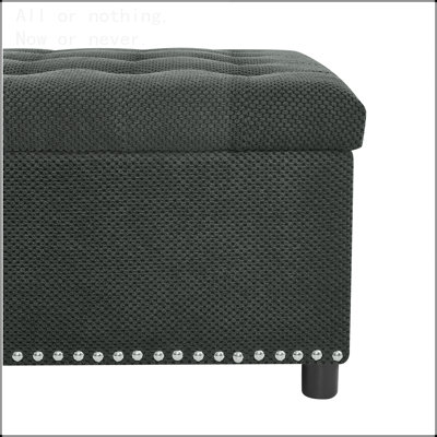 Storage Ottoman, Tufted Footstool, Nailhead Trim Ottoman, Square Storage Ottoman, Upholstered Coffee Table, Bedroom Storage