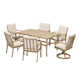 Colby Aluminum Patio Dining Set With 2 Swivel Dining Chairs, Dining Chairs And Washable Cushions