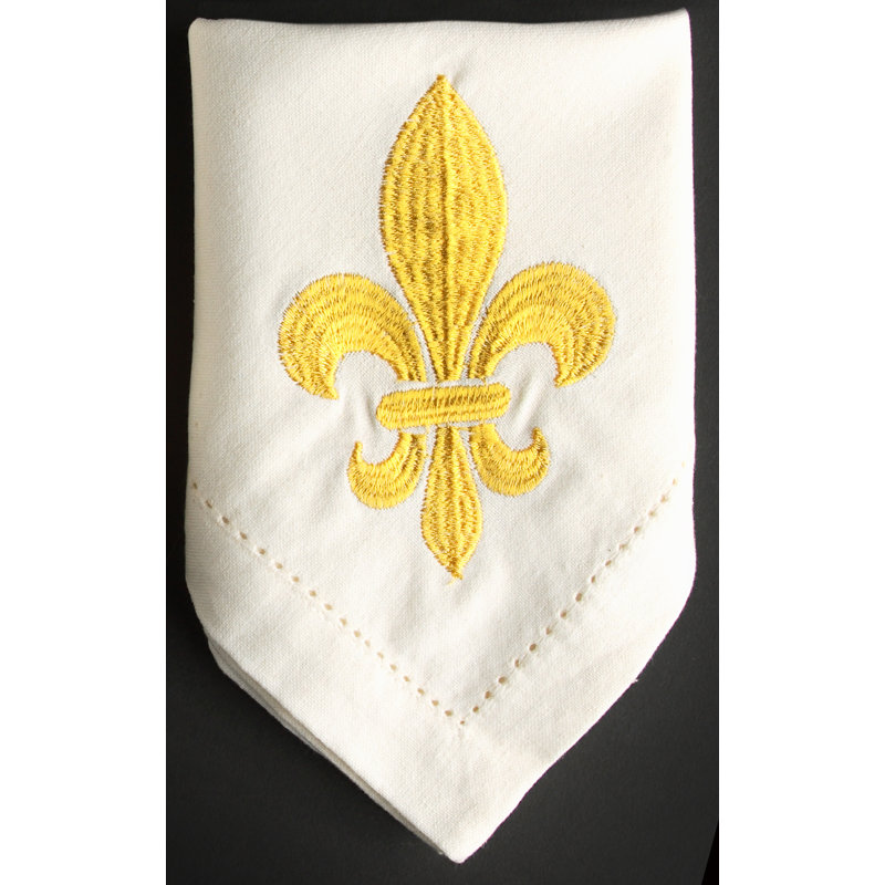 Kylee Cotton Embroidered Square Napkin, Gold