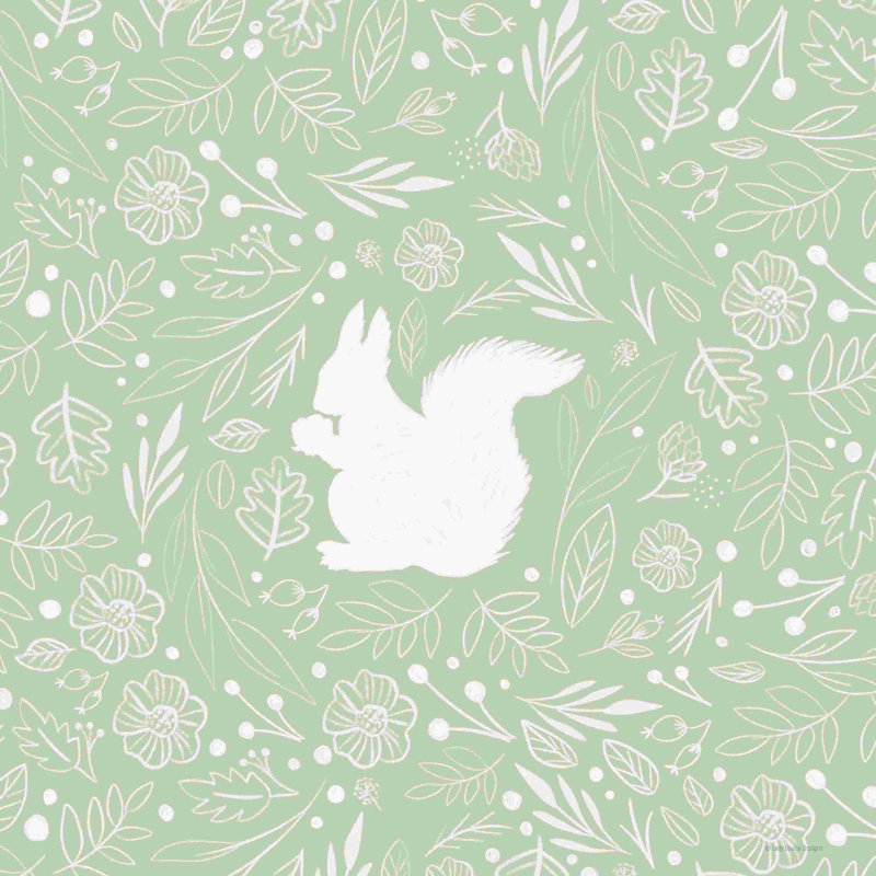 Écureuil floral, L 12 po x H 12 po