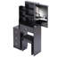 Small Space Left Bedside Cabinet Vanity Table + Cushioned Stool, Extra Large Right Sliding Mirror, Multi Layer High Capacity Storage, Practical Fashionable Dresser, Suitable For Small Space