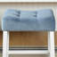 2 Velvet Counter Height Stools, Saddle Seat , Blue Hue, White-wash Of With Seat, Attraction