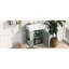 Meuble-lavabo moderne avec lavabo en céramique et porte à motif de vagues-832367275