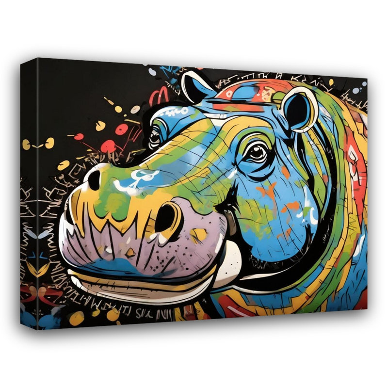 " Hippo Graffitianimals ", 15" H x 18" W