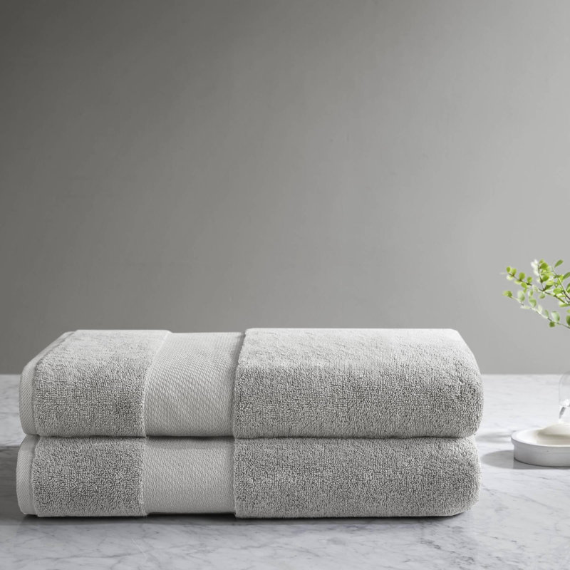 2 PCS 34x68" – 2PK Ultra-Soft 100% Cotton Absorbent Towel Set, Gray