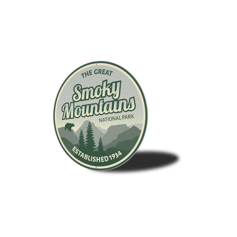 Panneau en aluminium Smoky Mountains Park, H 12 po x l 12 po x P 0,04 po