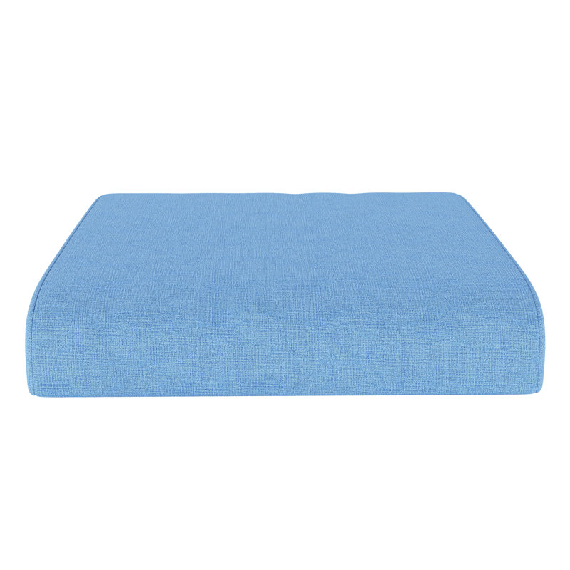 Sunbrella® Outdoor Ottoman Cushion, Sunbrella® Canvas Air Blue, 4" H x 22" W x 20" D