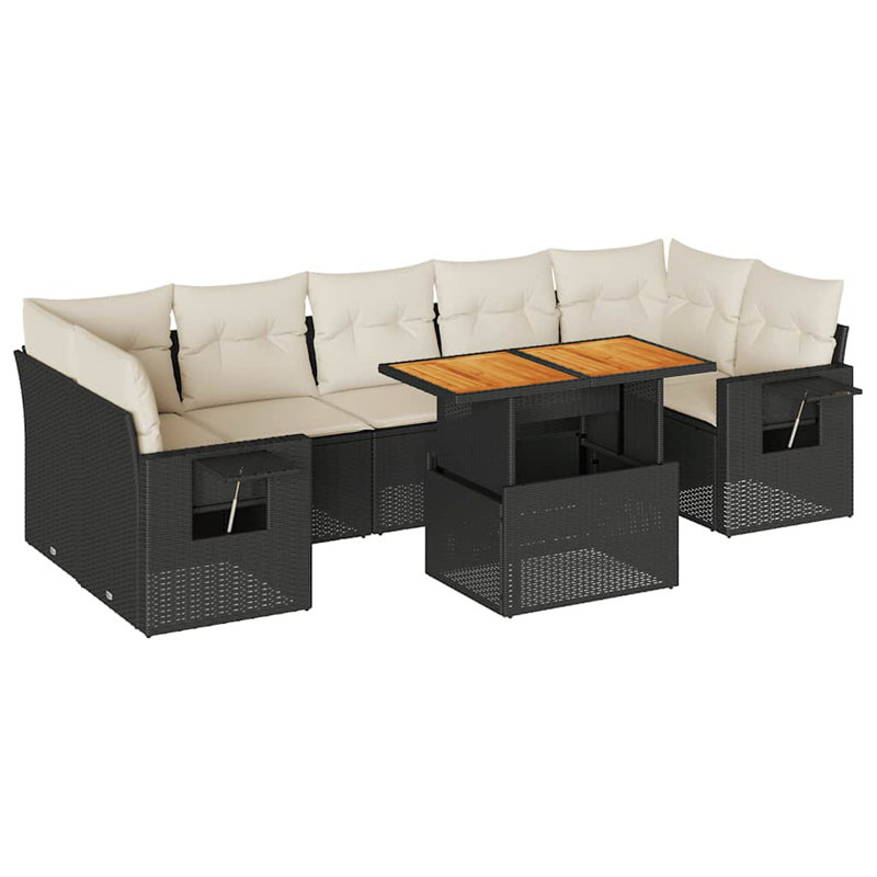 Vidaxl Garden Sofa Set Black