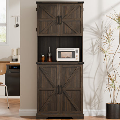 74" Kitchen Pantry With 8 Door Shelves by Gracie Oaks