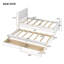 Lit plateforme simple avec lit gigogne et tiroirs, blanc