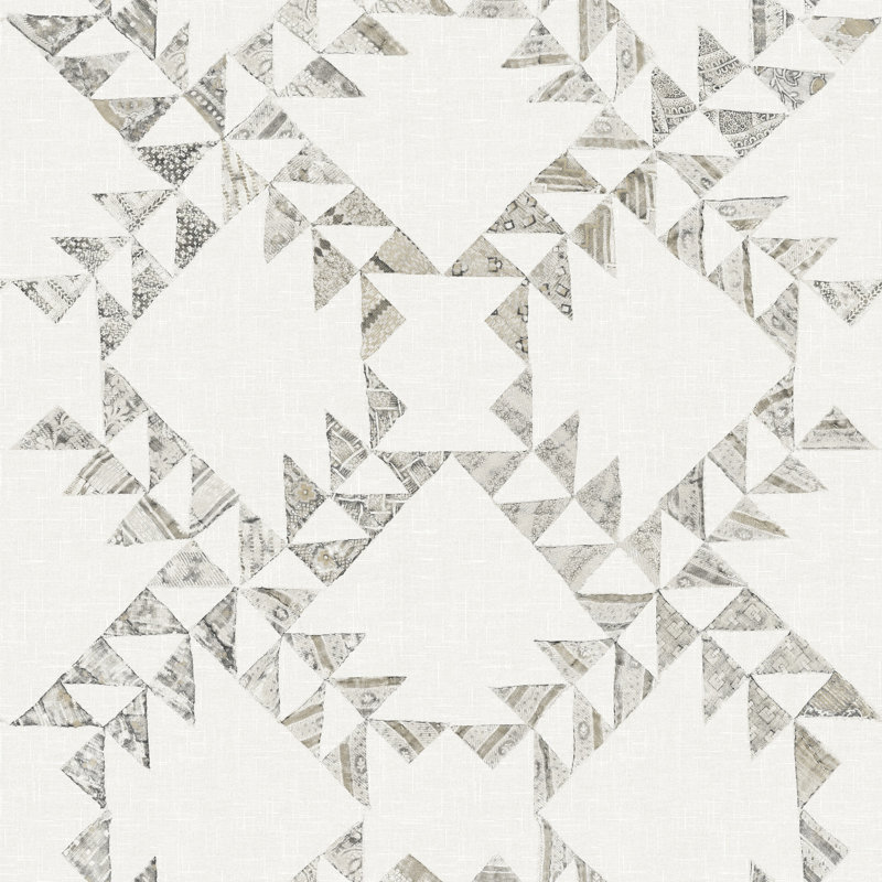 Papier peint courtepointe Scrap, Brun clair