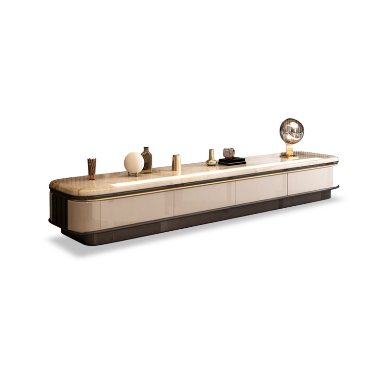 Meuble télé en bois manufacturé beige Rtero, 78.74