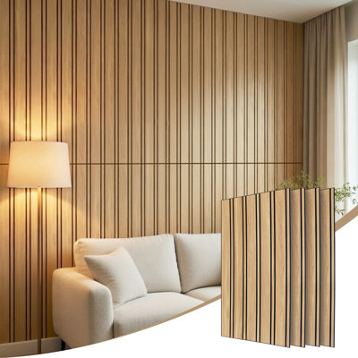 Acoustic Wall Panels, 4 Pack 47.2"x23.6" High Density Neutral Decorative Noise Dampening Sound Absorbing Acoustic Panels for Home Studio Office Decor,