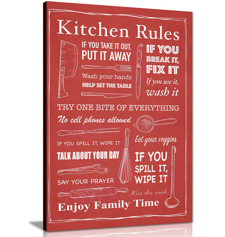 Kitchen Rules - Wrapped Canvas Print, 76cm H x 51cm W