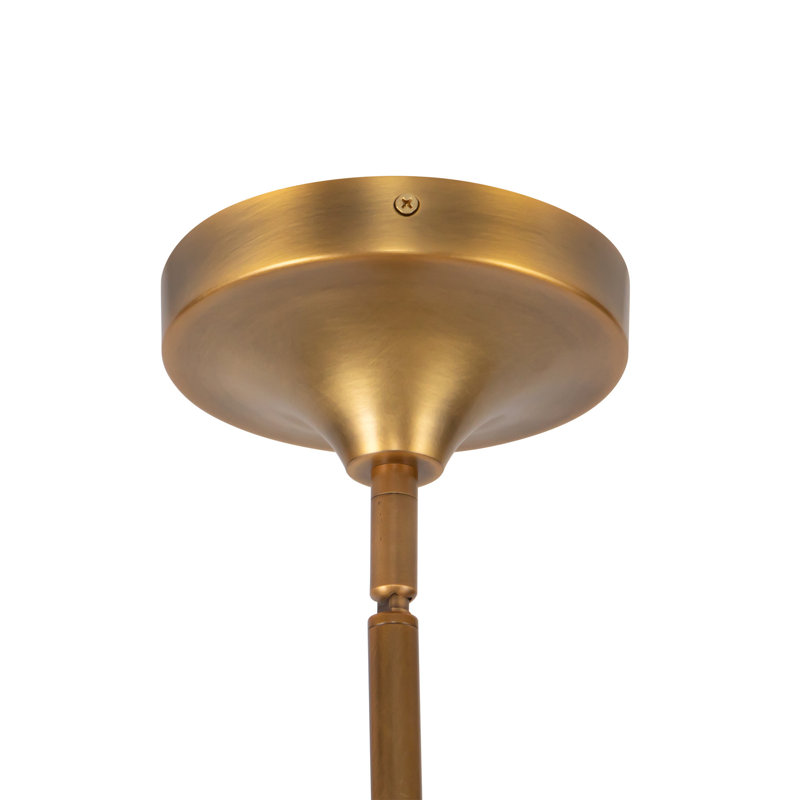Reese 12 - Light Chandelier, Vintage Brass/Opal Glass