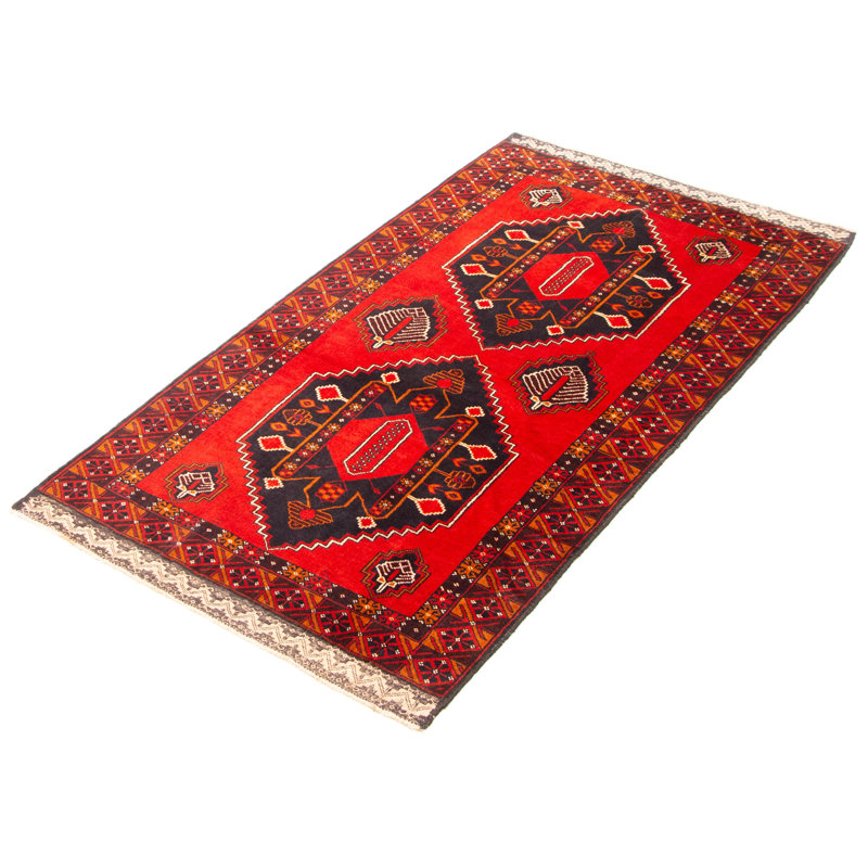 Tapis rouge Teimani 3 pi 8 po x 7 pi 0 po