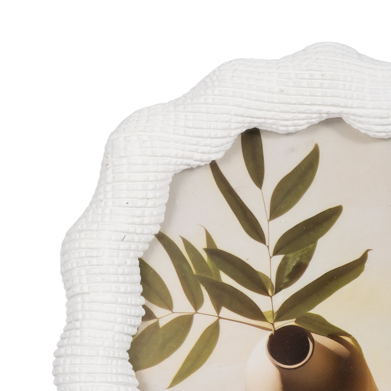 Sagebrook Home 4X6 Wavy Arch Photo Frame, White, 5" x 7"