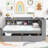 L-shaped Bookcases Bed with Power Outlets, USB Charging Ports,Two Drawers-1231909400-1231909402