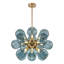 Angeni 18-Light Blue Glass Bubble Globe Cluster Sputnik Chandelier