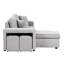 Canapé-lit à 3 places avec canapé en L réversible, chaise de rangement et 2 tabourets, 104,5 po, rangement modulaire gris 104,5 po, tabourets-1844293041