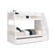 Lit simple superposé au dessus d'un lit double avec lit gigogne et rangement, aucun sommier requis, blanc-706958134