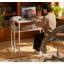 Bureau d'ordinateur pliable avec sac de rangement, tablette et roulettes pour petits espaces de bureau à domicile | Idée de cadeau-848403443