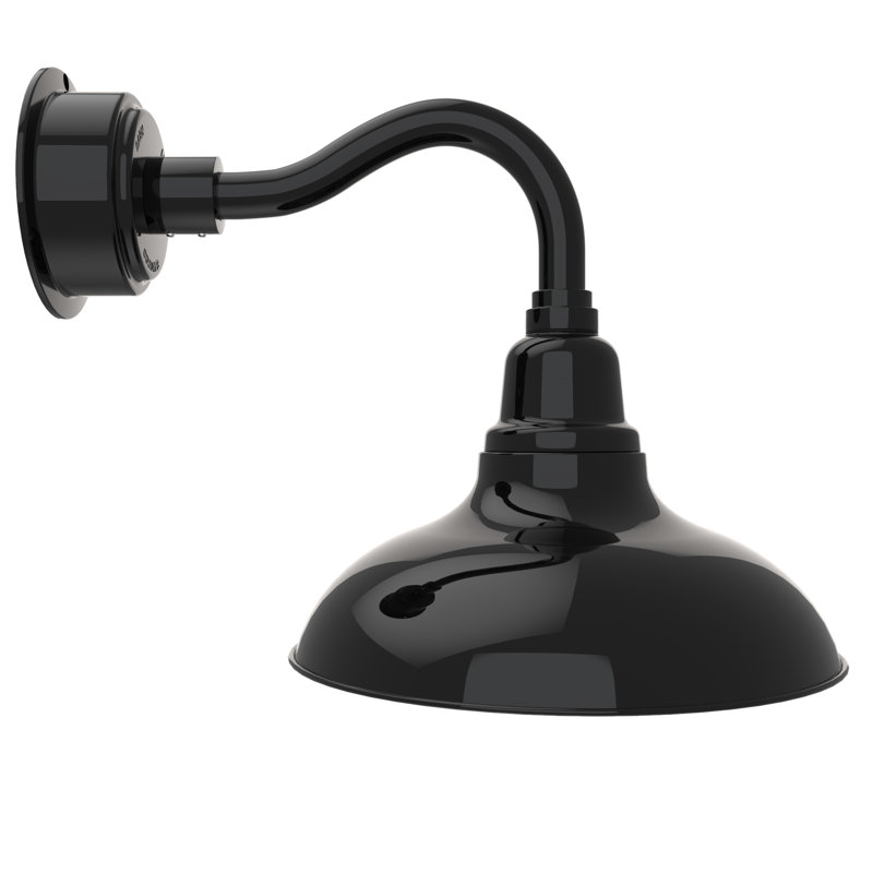 Luminaire de grange 1 lumière DEL Idella, Noir, H 14 po x l 12 po x P 18 po