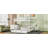 Wood Queen Size Bunk Bed With Ladder And Trundle, White