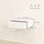 Ensemble de 2 tables de chevet flottantes, blanc brillant-203017880