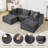 Boneless Modular Cloud Sectional Sofa with 1 Ottoman, L-Shape Deep Seat Couch for Living Room, No Assembly-324054732-324054733-324054723