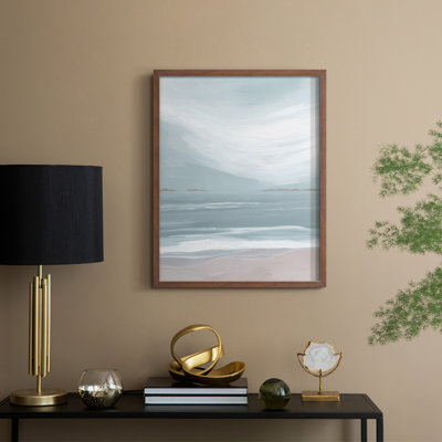 Reproduction encadrée Aqua Soft Shores II - bois massif