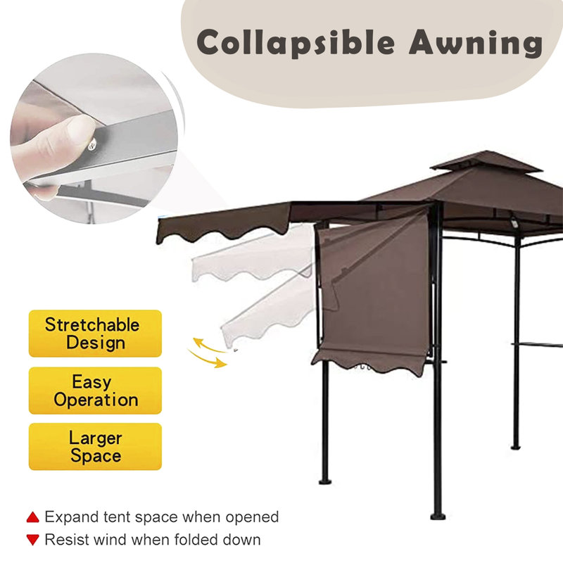 StarEcho 11-ft x 5-ft Brown Steel Grill Gazebo with Polyester Roof