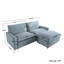 Canapé modulaire rembourré 3 pièces en tissu de lin avec repose-pieds pour petits espaces 3 pièces-124608952