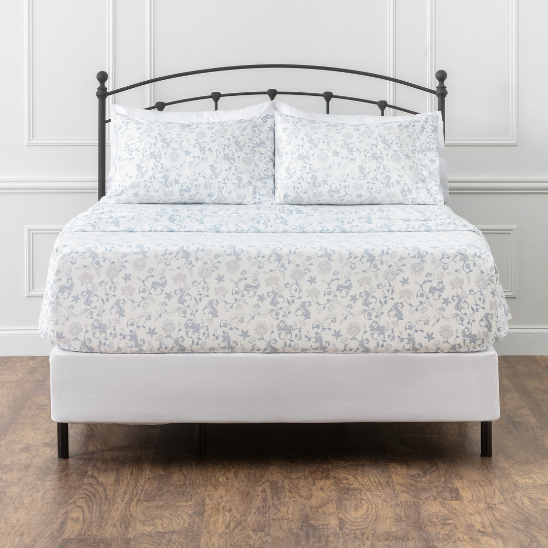 Elegant Ultra Soft Floral Microfiber Percale Sheet Set Chanasya 