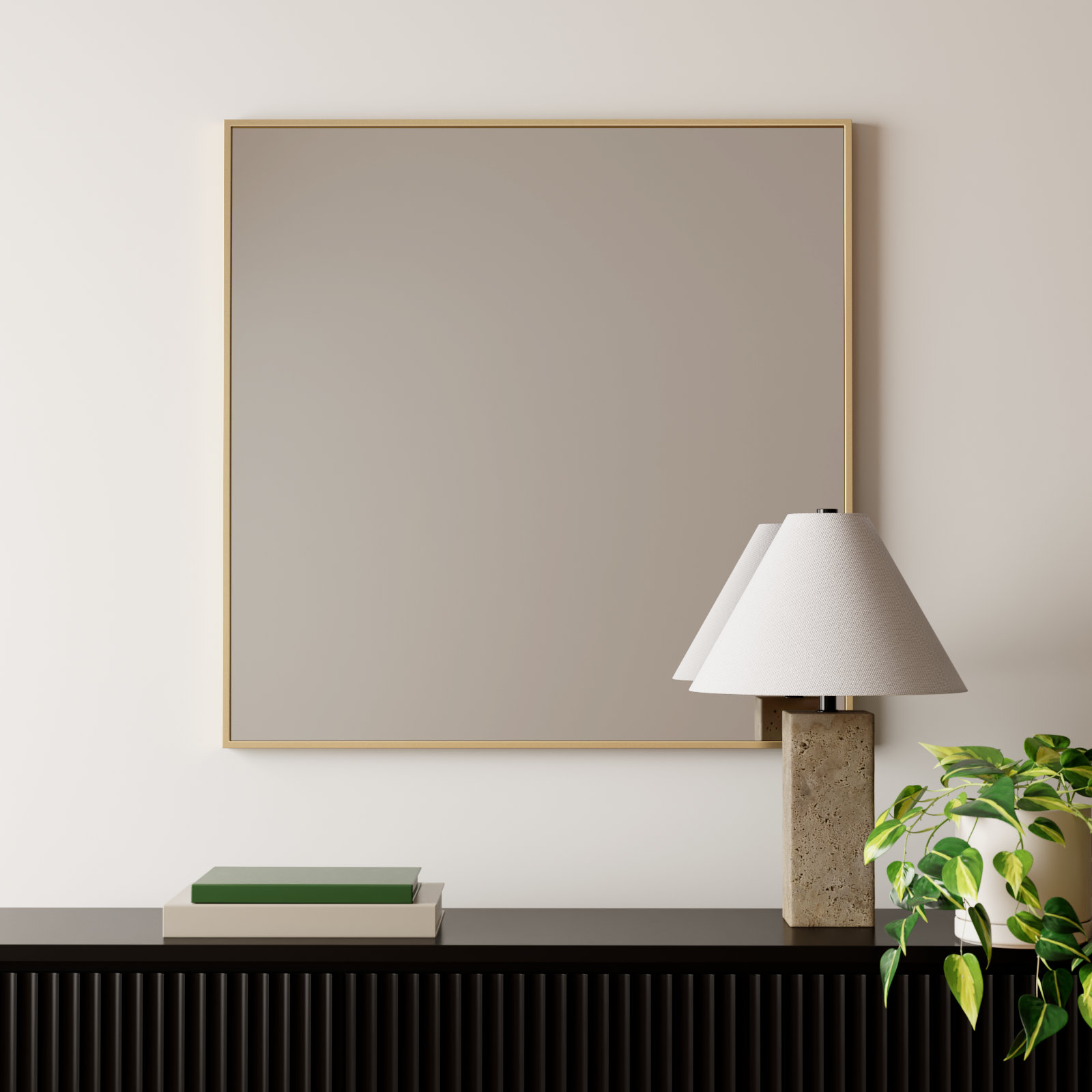 Sabine 36" Accent Mirror, 36" x 36", Brass